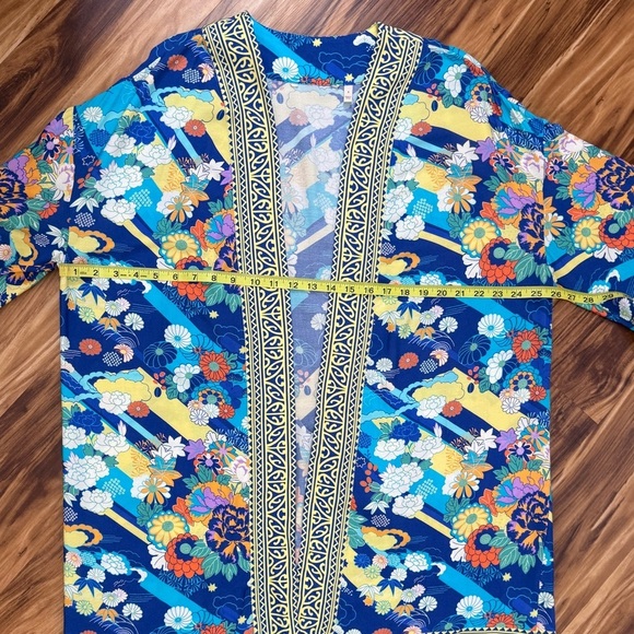 Soft Surroundings Blue Floral Kimono Top - Picture 6 of 6